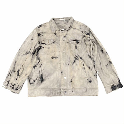 Custom autumn new men's washed tie-dye denim jacket street sex couple jacket