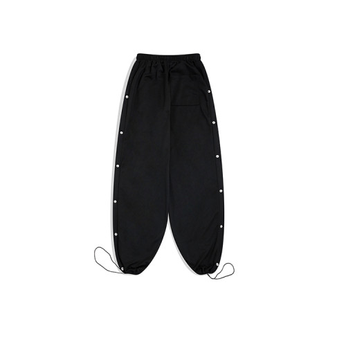 Custom men's trendy high quality spring and summer ribs straight pants loose drawstring drawstring casual pants