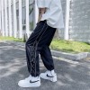 Custom men's hip-hop casual trend loose drawstring pants with side drawstring summer thin nylon waterproof pants