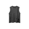 Custom retro wash cross print suede sports undershirt/vest men's original trend street hiphop sleeveless T-shirt