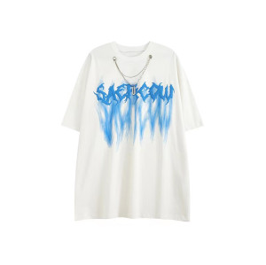 Custom men's Multi-color T-shirt heavyweight loose fashion short sleeve  washed puff 3D printed tees 100% cotton custom print logo
