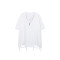 Men's street style retro wash hem hole trend half-sleeve design necklace loose oversized short-sleeved T-shirt