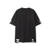 Custom men's summer dark T-shirt oversized loose heavyweight 100% cotton large pattern distress short sleeve