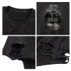 Custom men's summer dark T-shirt oversized loose heavyweight 100% cotton large pattern distress short sleeve