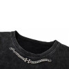 Custom men's summer dark vests oversized loose heavyweight 100% cotton large pattern distress sleeveless tees