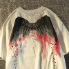 Custom men's summer printing wing T-shirt oversized loose heavyweight 100% cotton high-quality breathable short-sleeved