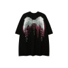 Custom men's summer printing wing T-shirt oversized loose heavyweight 100% cotton high-quality breathable short-sleeved