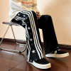 Custom men's skateboard trend loose pants side buttons summer thin cotton embroidered logo pants