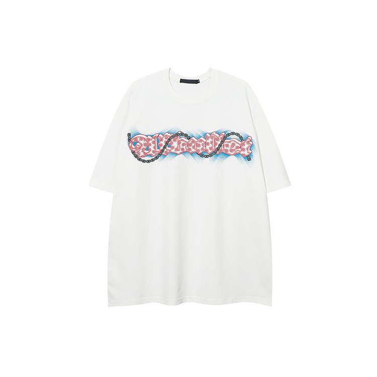 Custom unisex summer print chain T-shirt