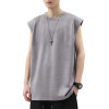 Custom men's summer vests oversized loose heavyweight 100% cotton stars print large pattern sleeveless tees