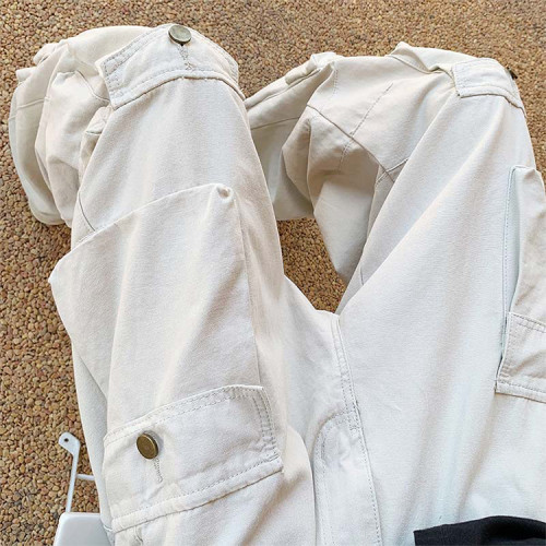 Customized men's streetwear trend loose pants multi-pocket multi-color heavyweight cargo pants