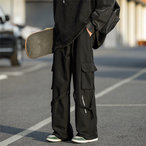 Customized men's skateboard trend loose pants multi-pocket multi-color heavyweight cargo pants