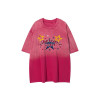 Custom men's acid washed embroidered logo pattern T-shirts vintage washed cotton comfortable short sleeves