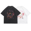 Custom men's acid washed print logo pattern T-shirts vintage washed 100%cotton comfortable short sleeves