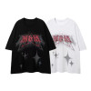 Custom men's screen printed logo pattern T-shirts cotton comfortable breathable loose short-sleeved