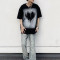 Custom men's 100% cotton streetwear tees heavyweight men's large print heart pattern printed T-shirts
