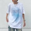 Custom men's 100% cotton hip hop tees heavyweight men's large print lightning pattern printed T-shirts