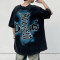 Custom men's 100% cotton hip hop tees heavyweight men's large print lightning pattern printed T-shirts