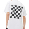 Custom men's 100% cotton skateboard t shirts heavyweight men's trendy checkerboard printed round neck high qulity T-shirts