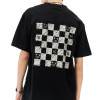 Custom men's 100% cotton skateboard t shirts heavyweight men's trendy checkerboard printed round neck high qulity T-shirts