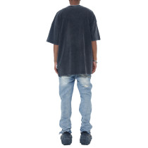 Custom men's 100% cotton streetwear t shirts heavyweight men's trendy  printed round neck high qulity T-shirts