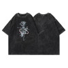 Custom pure cotton vintage premium acid wash hip hop tshirt streetwear heavyweight mens t-shirt print logos