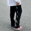 Custom skateboard trend strapped pants oversize fall and winter drawstring straight sports casual pants for men