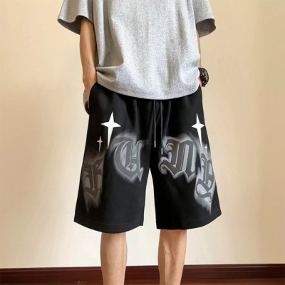 Custom heavyweight shorts men's summer trend screen printing loose casual sports five-point pants