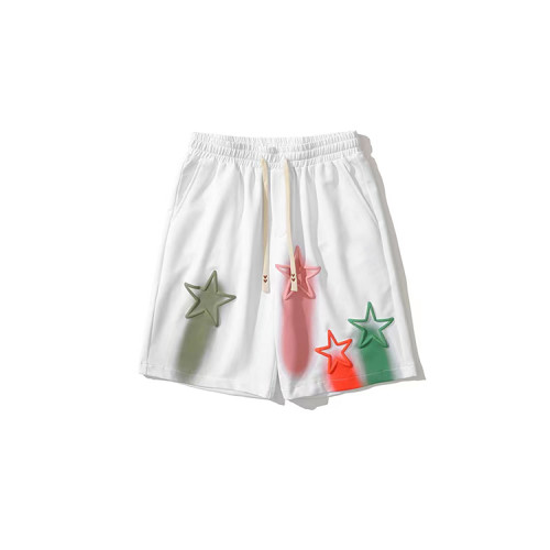 Customized French terry cotton shorts men's summer breathable star puff print loose casual sports shorts