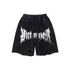 Custom manufacturer high quality french terry cotton shorts men's summer anime vintage acid wash shorts