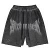 Custom manufacturer high quality french terry cotton shorts men's summer anime vintage acid wash shorts