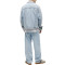 Custom Logo Stylish Design Sports Blue Streetwear Patch Mens Jean Denim Jackets for Men