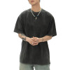 Custom men's hip hop short sleeve tshirts summer loose vintage acid wash heavyweight short sleeve