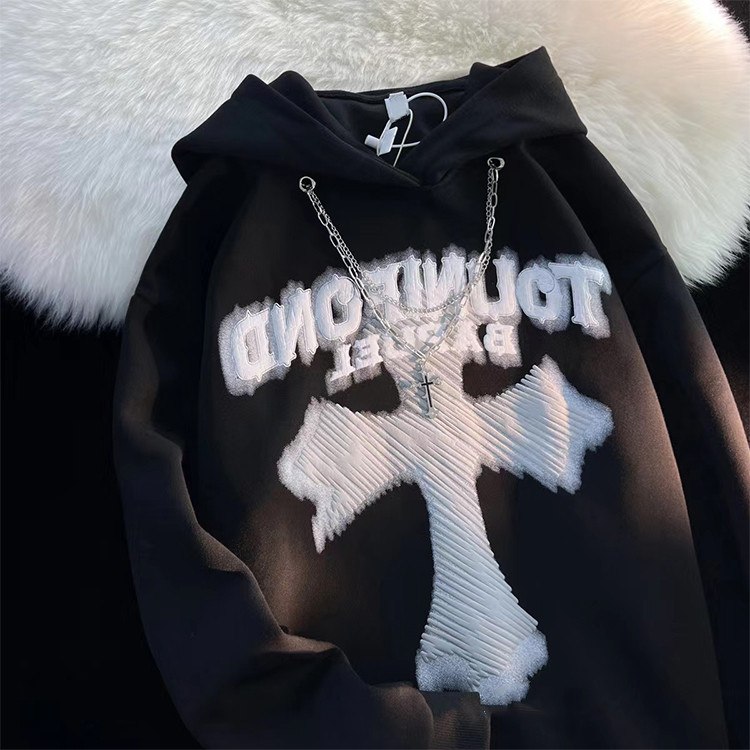 Custom puff print hoodie sweatshirt sport pullover