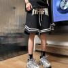 Custom men's cotton sweat-absorbing summer shorts patch embroidered logo shorts