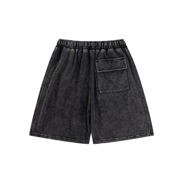 100% cotton acid washed vintage men's shorts with pockets