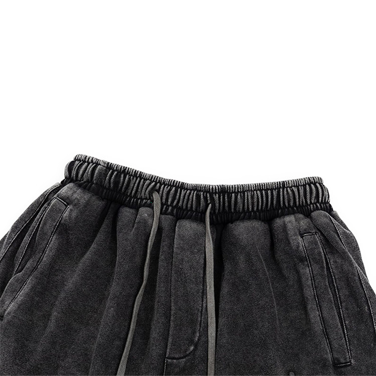 100% cotton acid washed vintage men's shorts with pockets