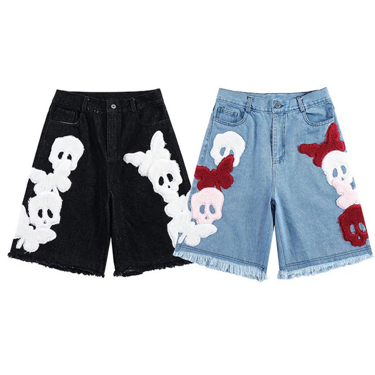 Custom 100% cotton 3D fleece embroidered streetwear  shorts