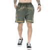 Custom men's bulk shorts embroidery logo towel shorts beach vintage acid washed denim fabric shorts