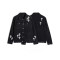 Custom men's denim jackets cross patch embroidery oversized trendy denim jackets