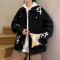 Custom men's denim jackets cross patch embroidery oversized trendy denim jackets