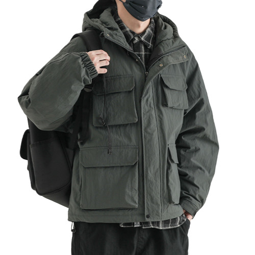 Custom outdoor waterproof multi-pocket jacket polyester/nylon soft shell outdoor sportswear