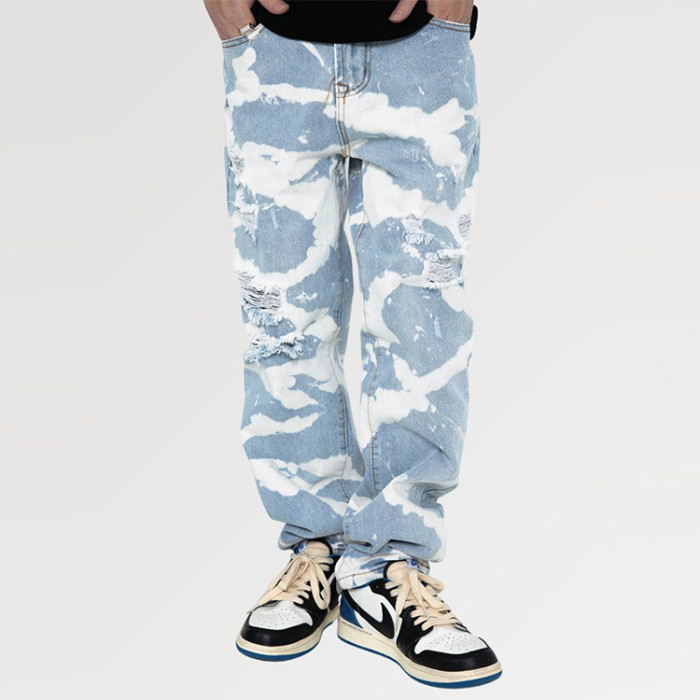 Custom Jeans Fashion new high quality stretch casual street blue embroidered denim pants for men jeans