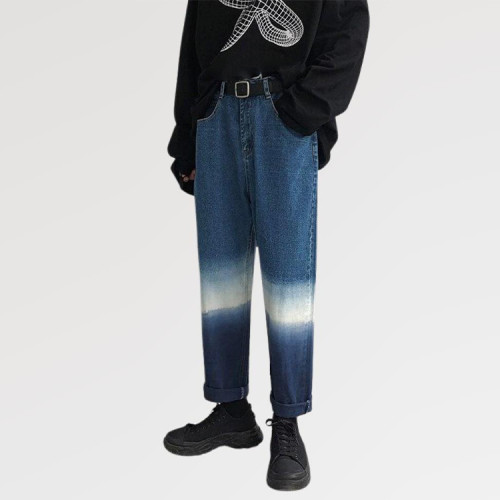 Custom Newest Design High Waist Wide Leg Denim Clothing Streetwear Vintage Tie Dye Washed Jeans Pants For Men