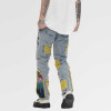 custom straight embroidery elastic pants super skinny fit slim jean biker ripped tapered men jeans hombre pants