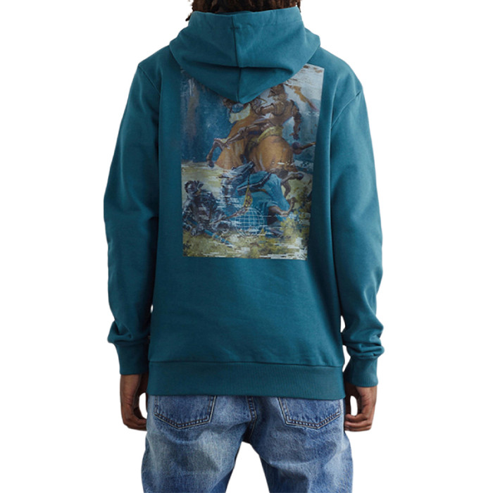 Custom Manufacture Oversize Vintage street style Custom cropped hoodie raw hem pullover digital print Hoodies for men