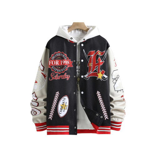 Custom Black And Red Men Varsity Jackets Letterman Jackets Custom Baseball Letterman Varsity Bomber Jacket