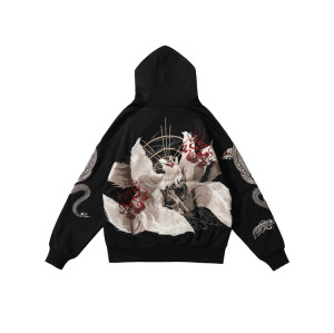 Custom streetwear design unisex full zip up hoodies embroidery oversized 3d logo hoodies men