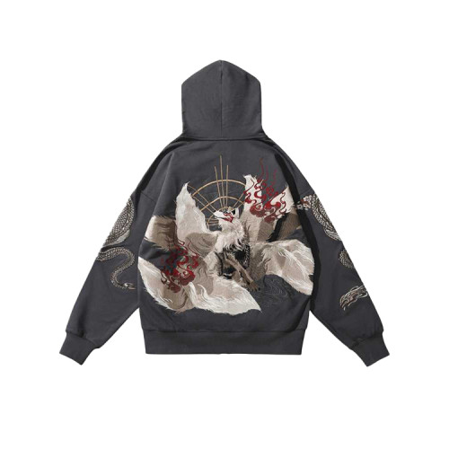 Custom streetwear design unisex full zip up hoodies embroidery oversized 3d logo hoodies men