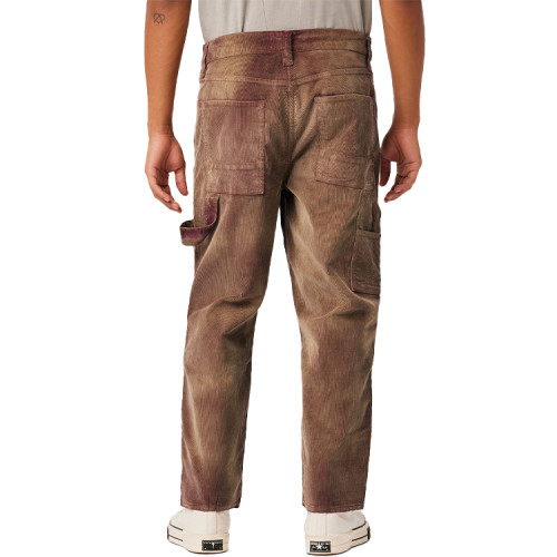 Custom casual pants patchwork color block nylon cotton canvas double knee casual pants for men